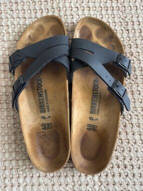 Birkenstock Black Double-Strap Slide Sandals